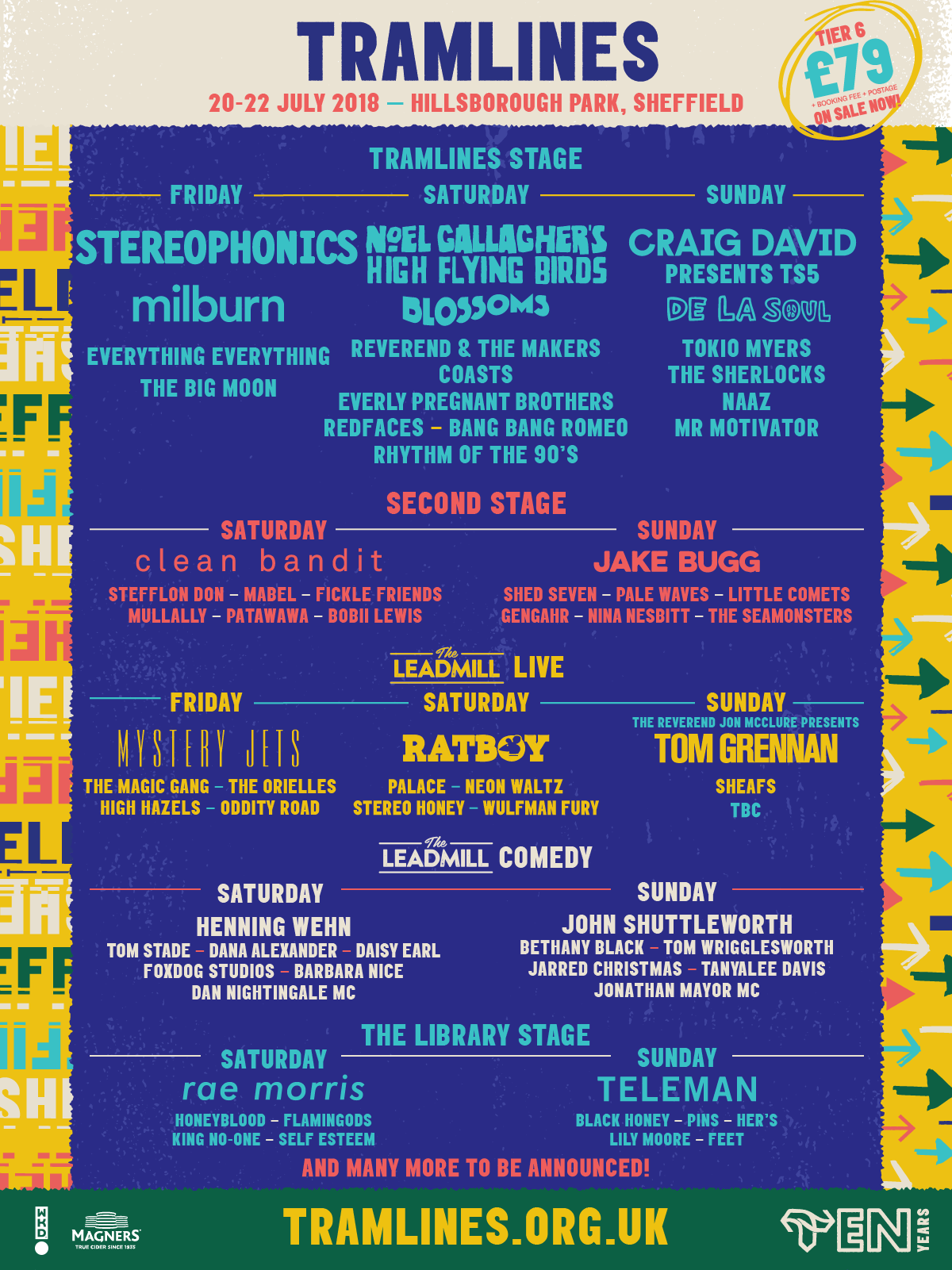 Tramlines 2018 Line-up Poster with Comedy Tramlines 2018 Line-up Poster with Comedy