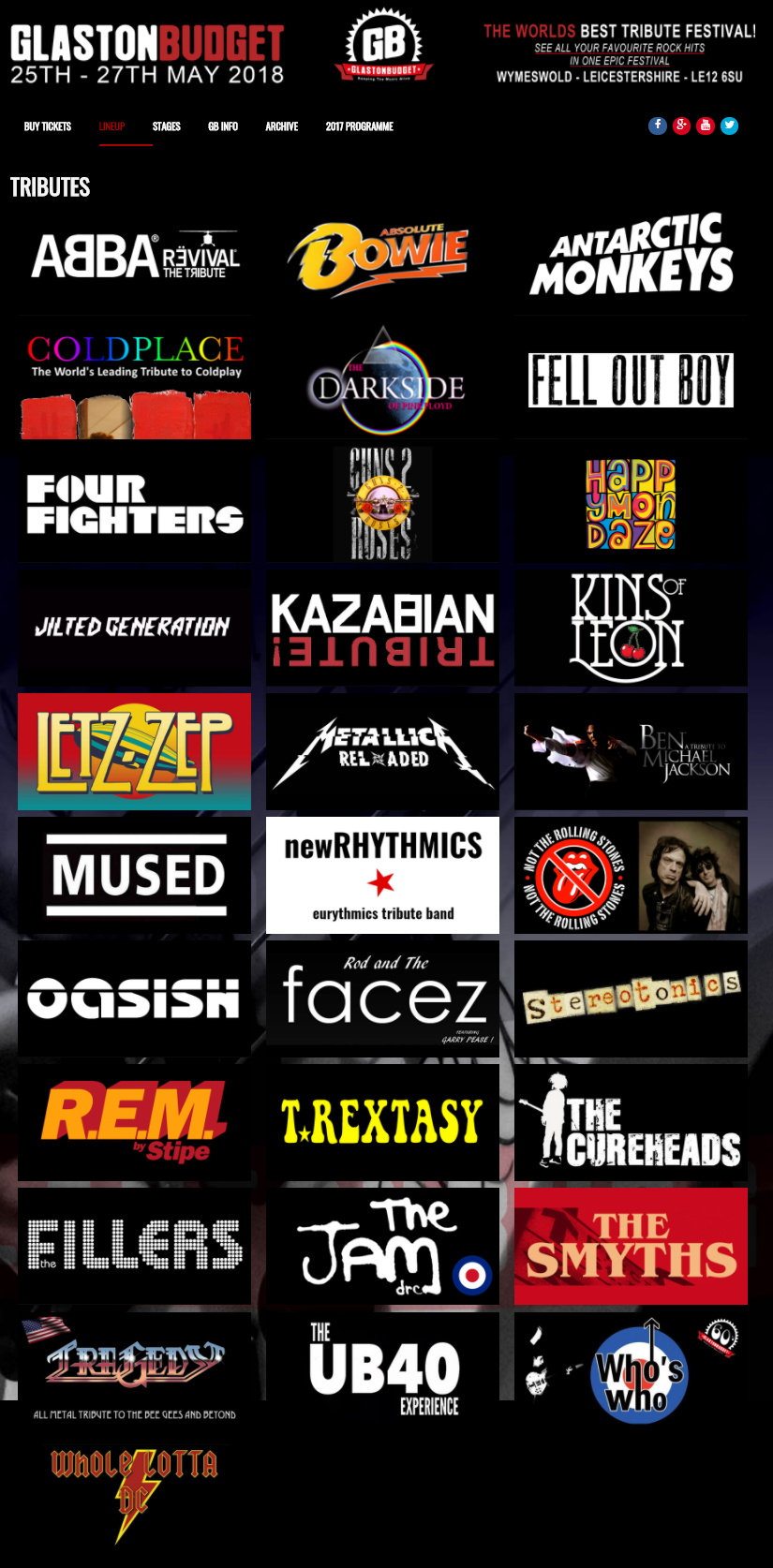 Glastonbudget 2018 Lineup Poster Glastonbudget 2018 Lineup Poster
