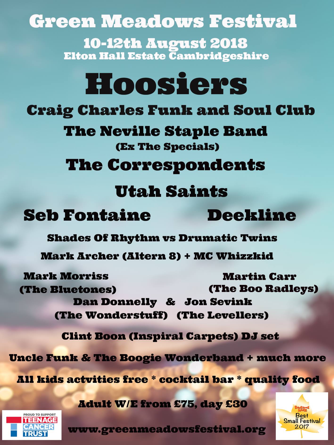 Green Meadows Festival 2018 Line-up Poster Green Meadows Festival 2018 Line-up Poster