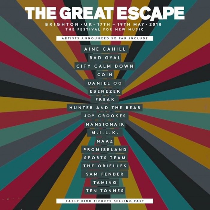 The Great Escape 2018 Line-up Poster The Great Escape 2018 Line-up Poster