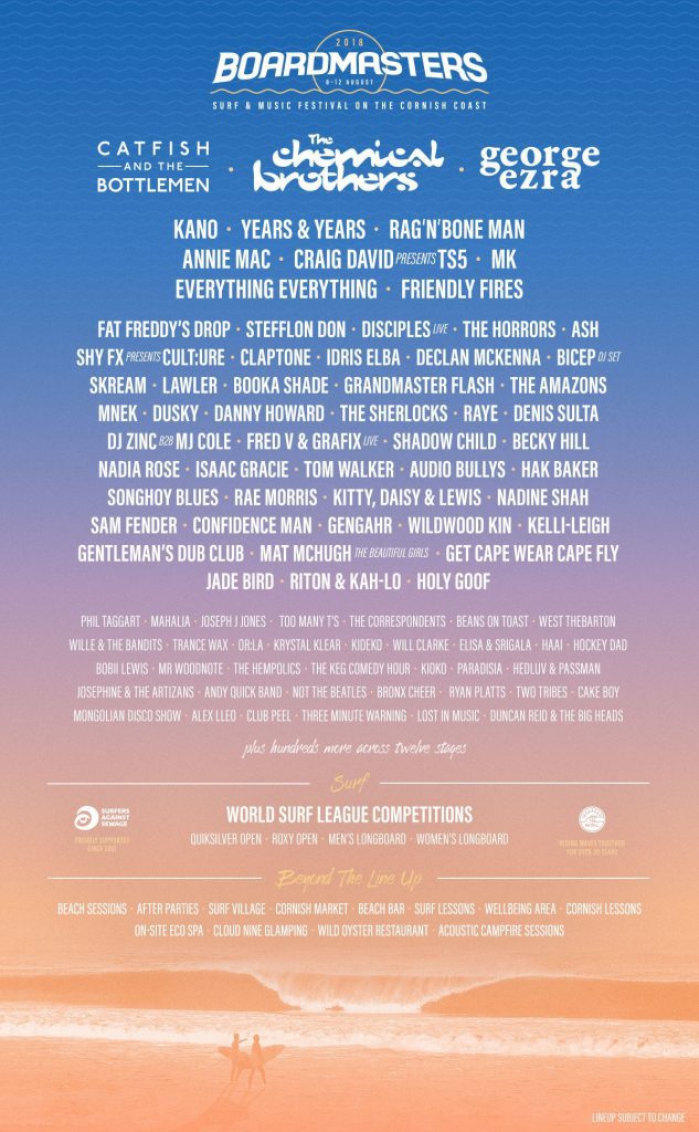 BM18 3rd Announce 1200w v61 Boardmasters 2018 Lineup Poster