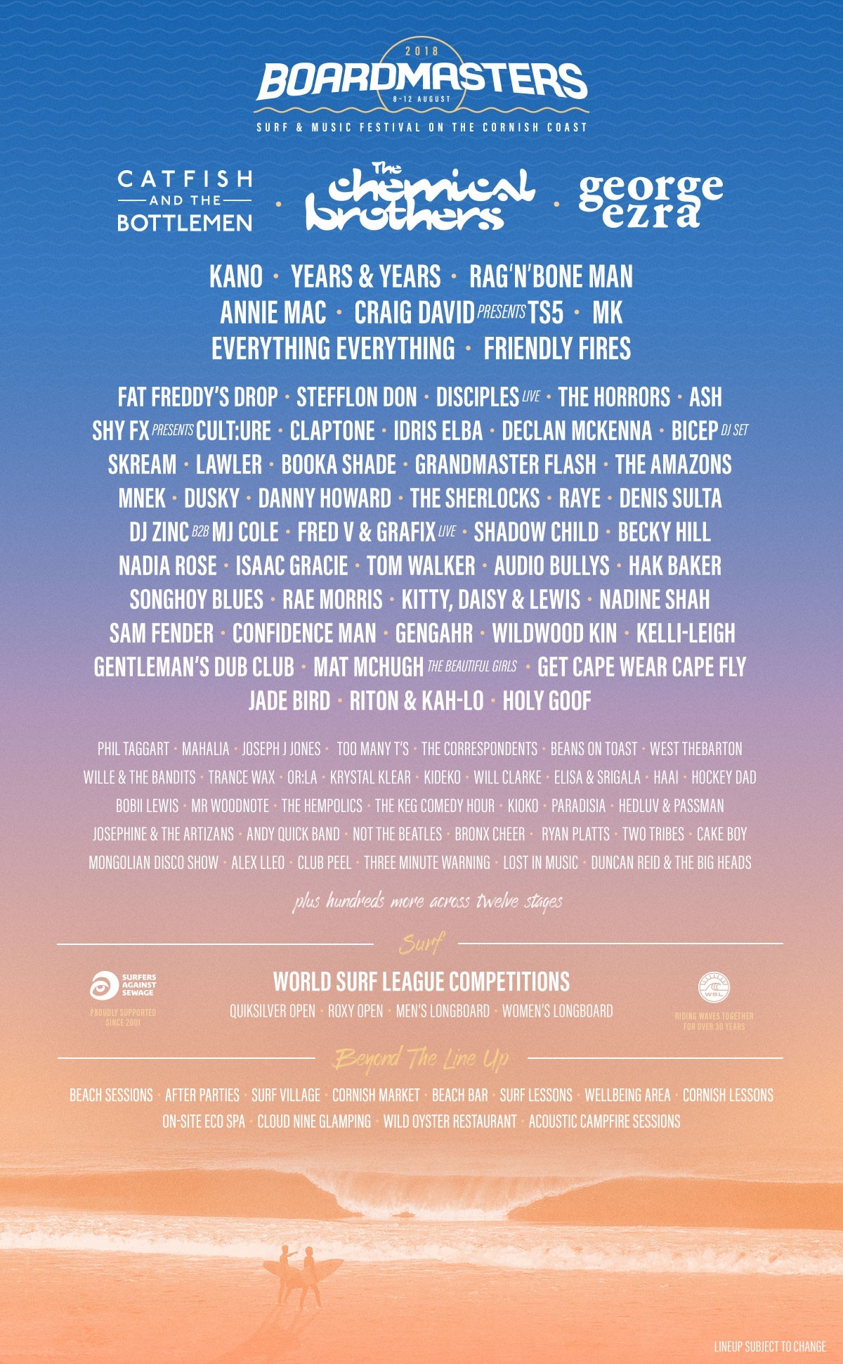 Boardmasters 2018 Lineup Poster Boardmasters 2018 Lineup Poster