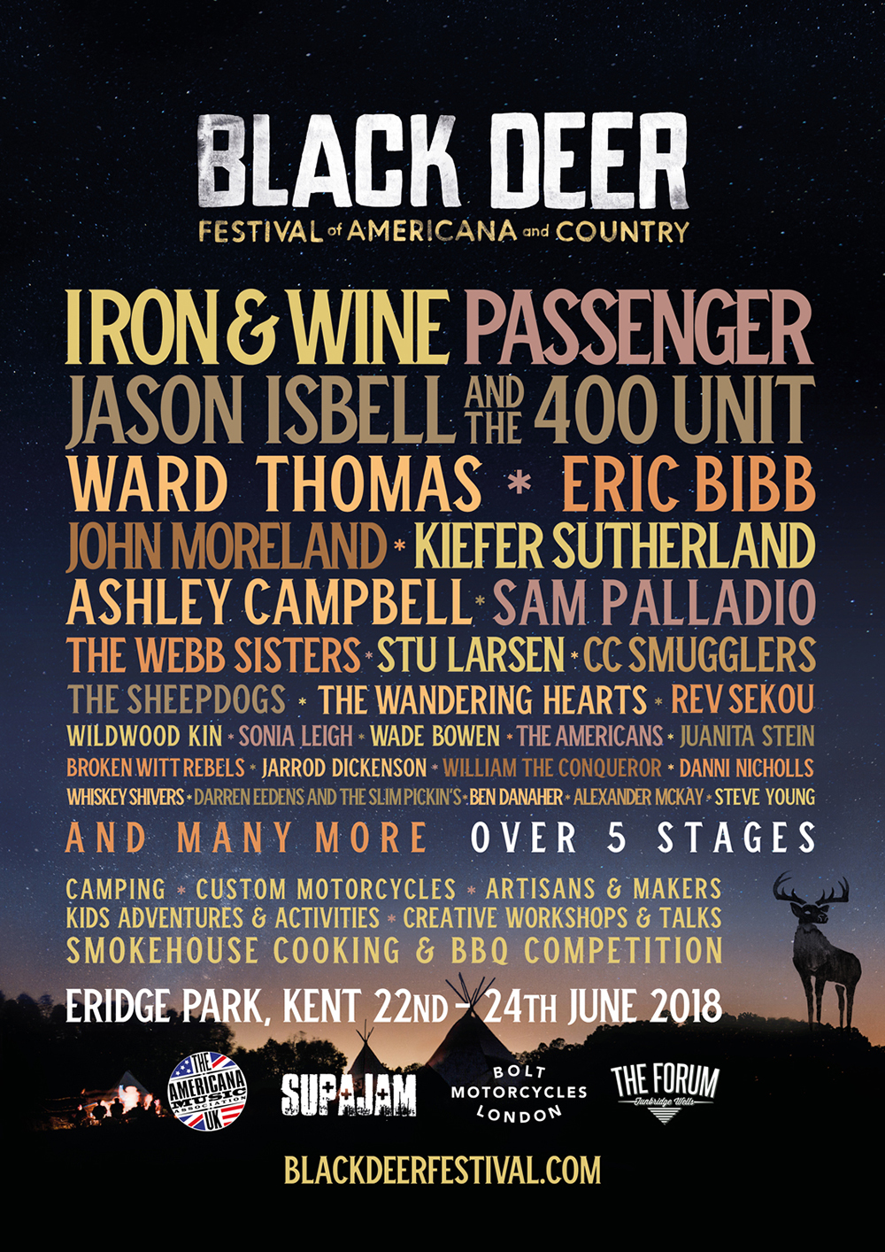 Black Deer Festival 2018 Line-up Poster Black Deer Festival 2018 Line-up Poster