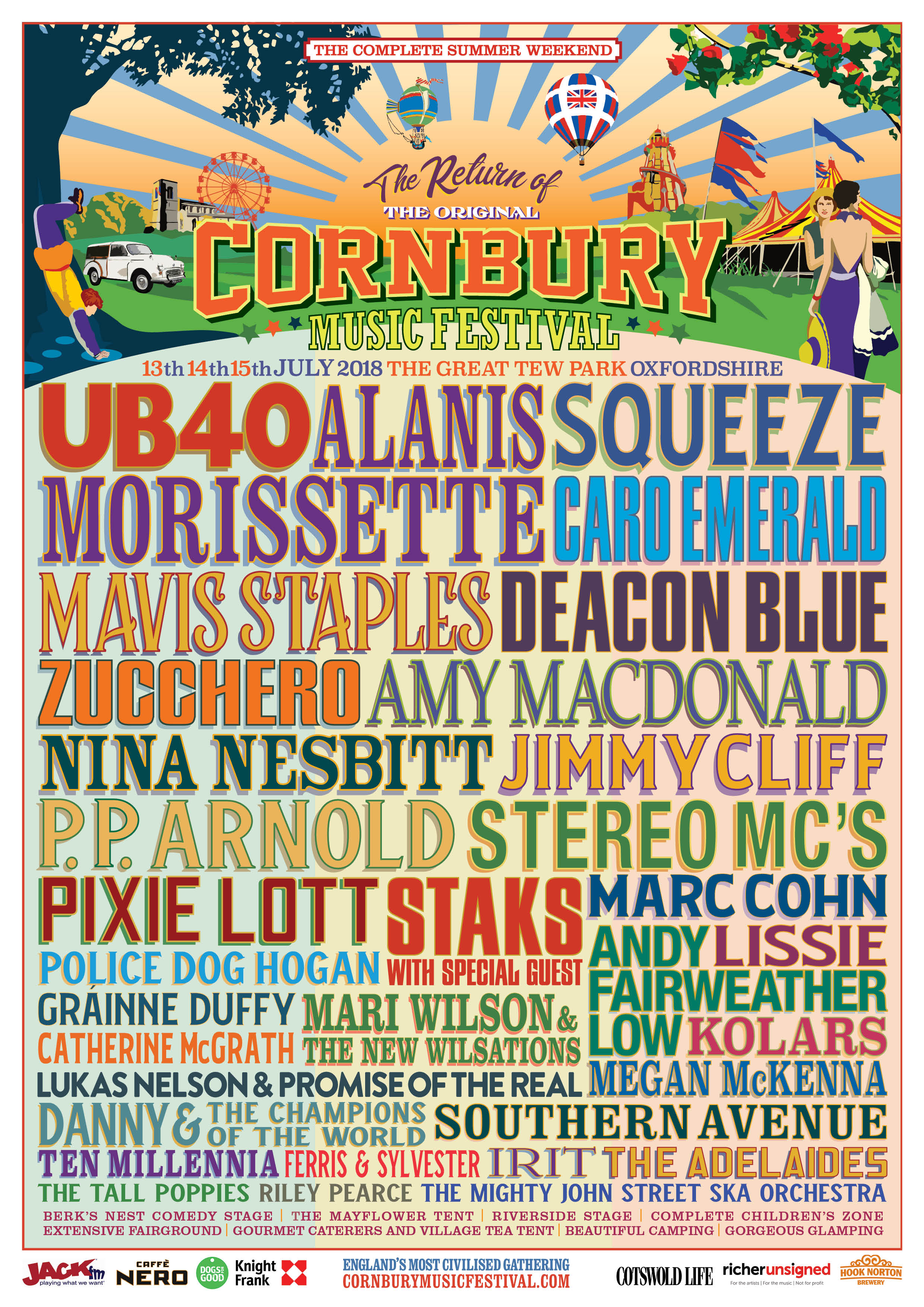 Cornbury Music Festival 2018 Lineup Poster Cornbury Music Festival 2018 Lineup Poster