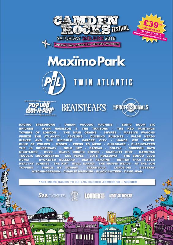 Camden Rocks 2018 Lineup Poster Camden Rocks 2018 Lineup Poster