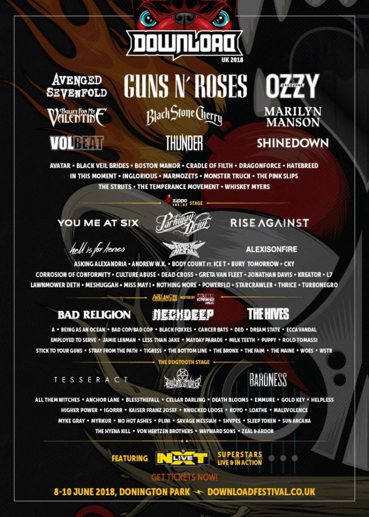 DL 2018 4076 WEB POSTER 780x10921 Download Festival 2018 Line-up Poster