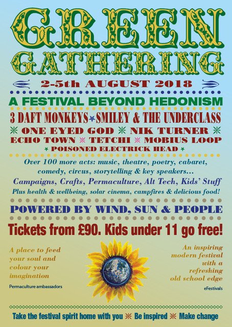 Green Gathering 2018 Lineup Poster Green Gathering 2018 Lineup Poster