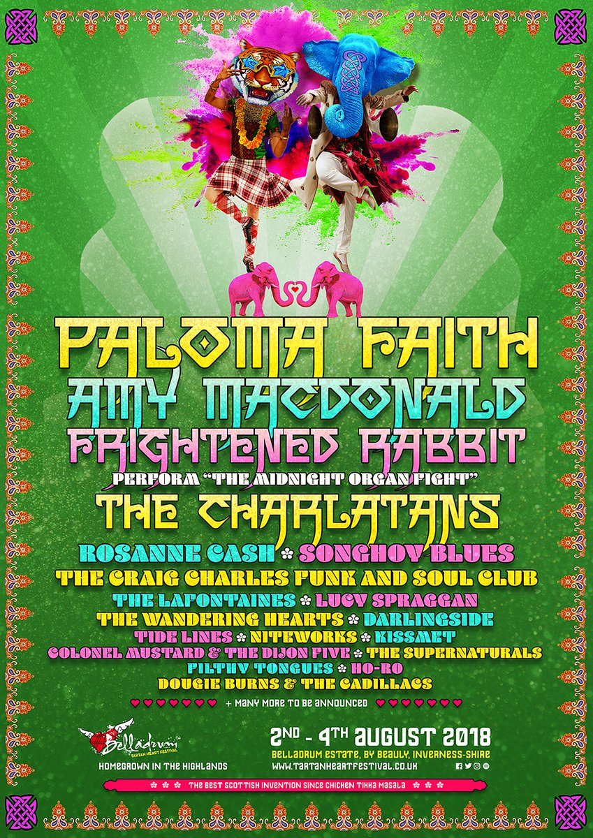 Belladrum Tartan Heart Festival 2018 Lineup Poster Belladrum Tartan Heart Festival 2018 Lineup Poster