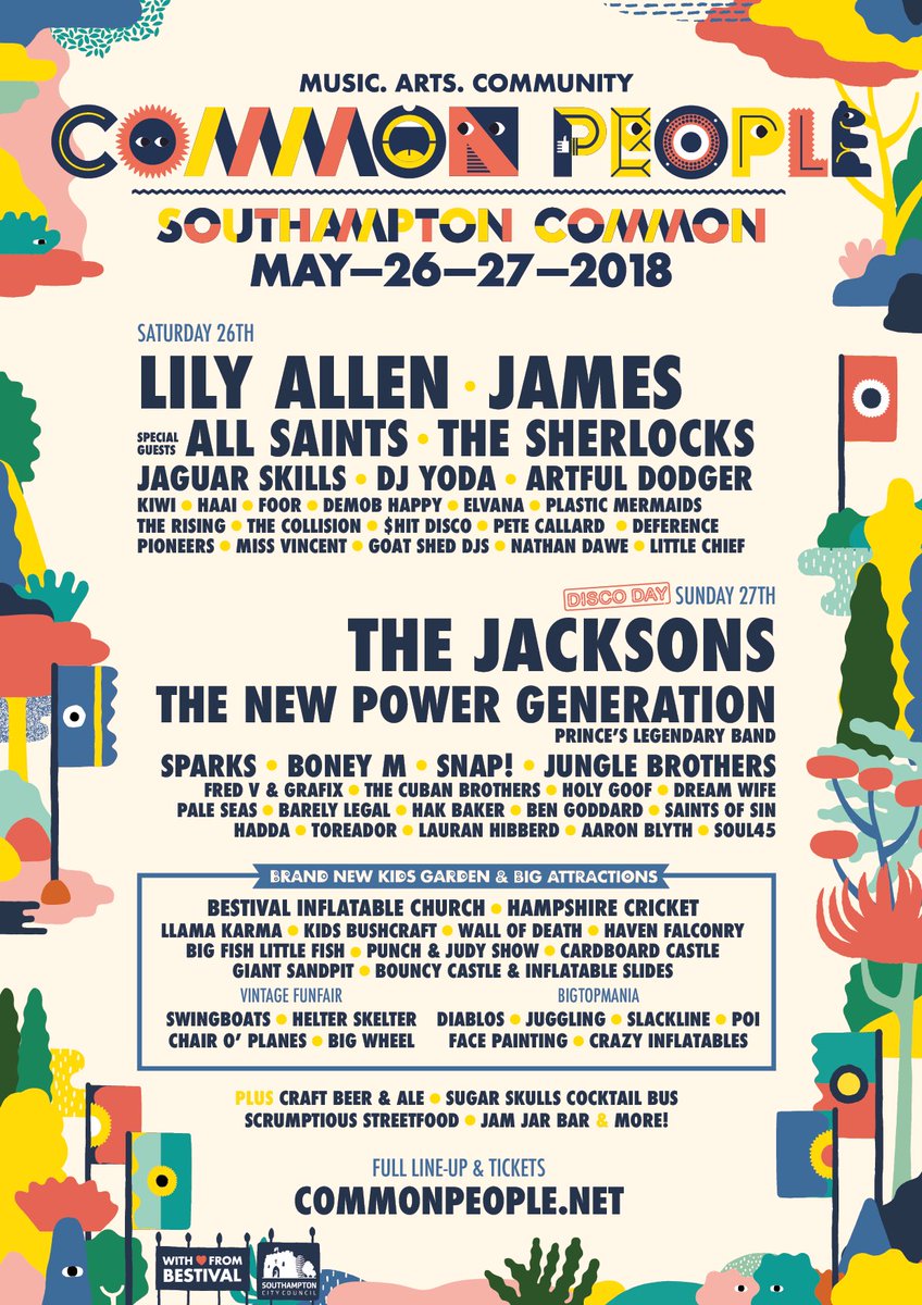 Common People 2018 Lineup Poster Common People 2018 Lineup Poster