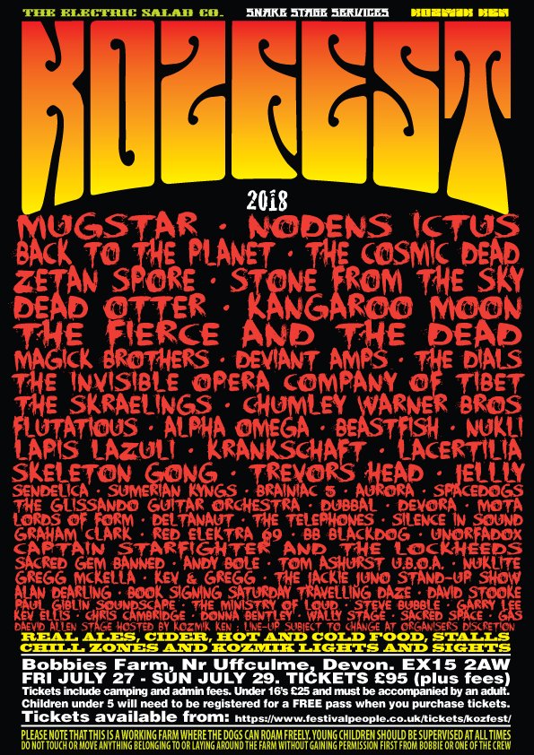 Kozfest 2018 Lineup Poster Kozfest 2018 Lineup Poster