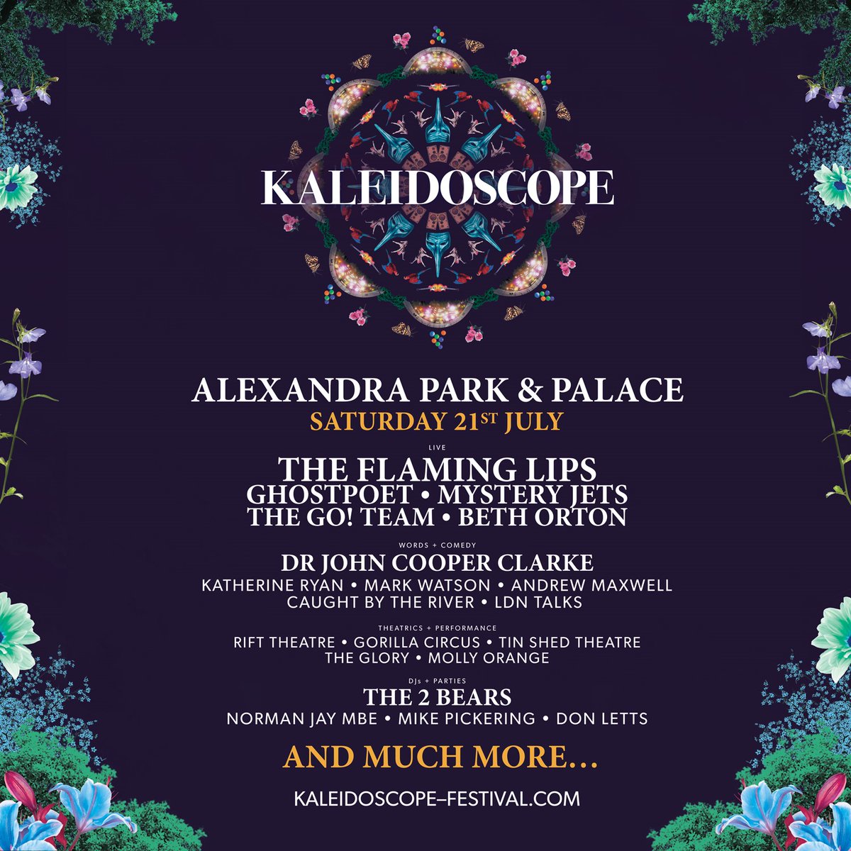 Kaleidoscope Festival 2018 Line-up Poster Kaleidoscope Festival 2018 Line-up Poster