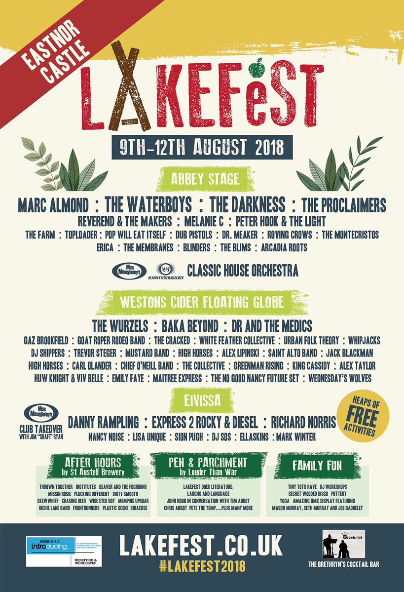 Lakefest 2018 Line-up Poster Lakefest 2018 Line-up Poster