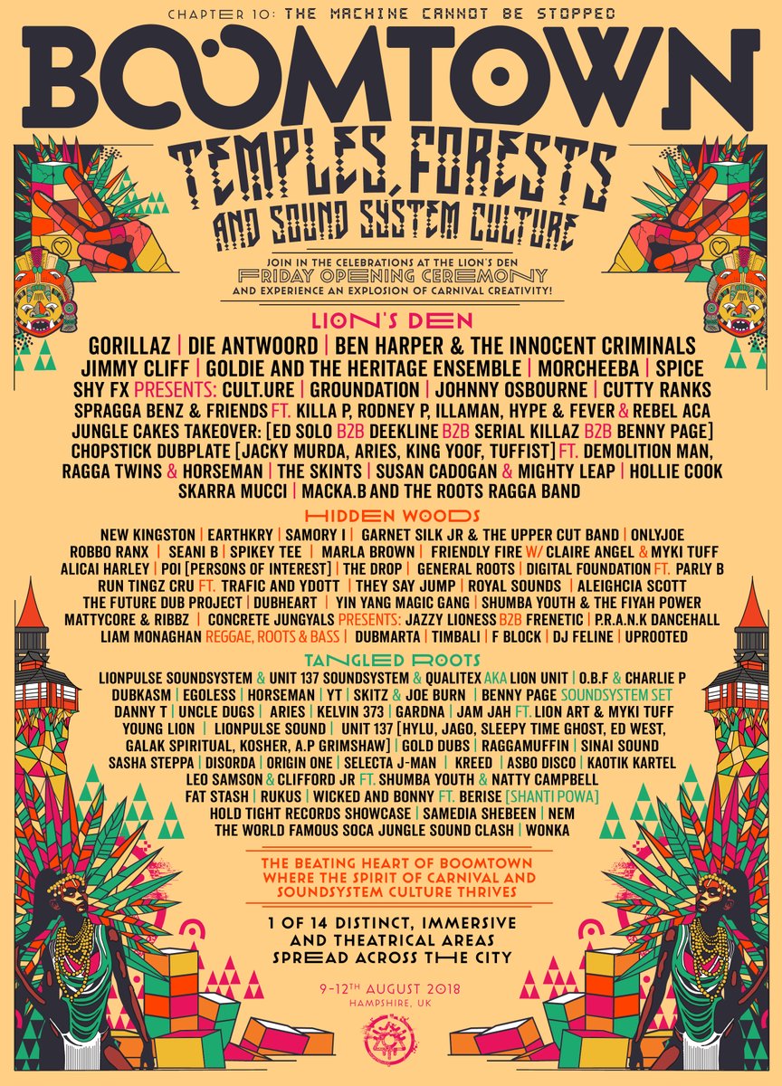 Boomtown Lions Den 2018 Lineup Poster