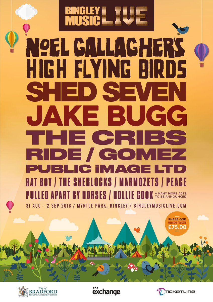 Bingley Music Live 2018 Line-up Poster Bingley Music Live 2018 Line-up Poster