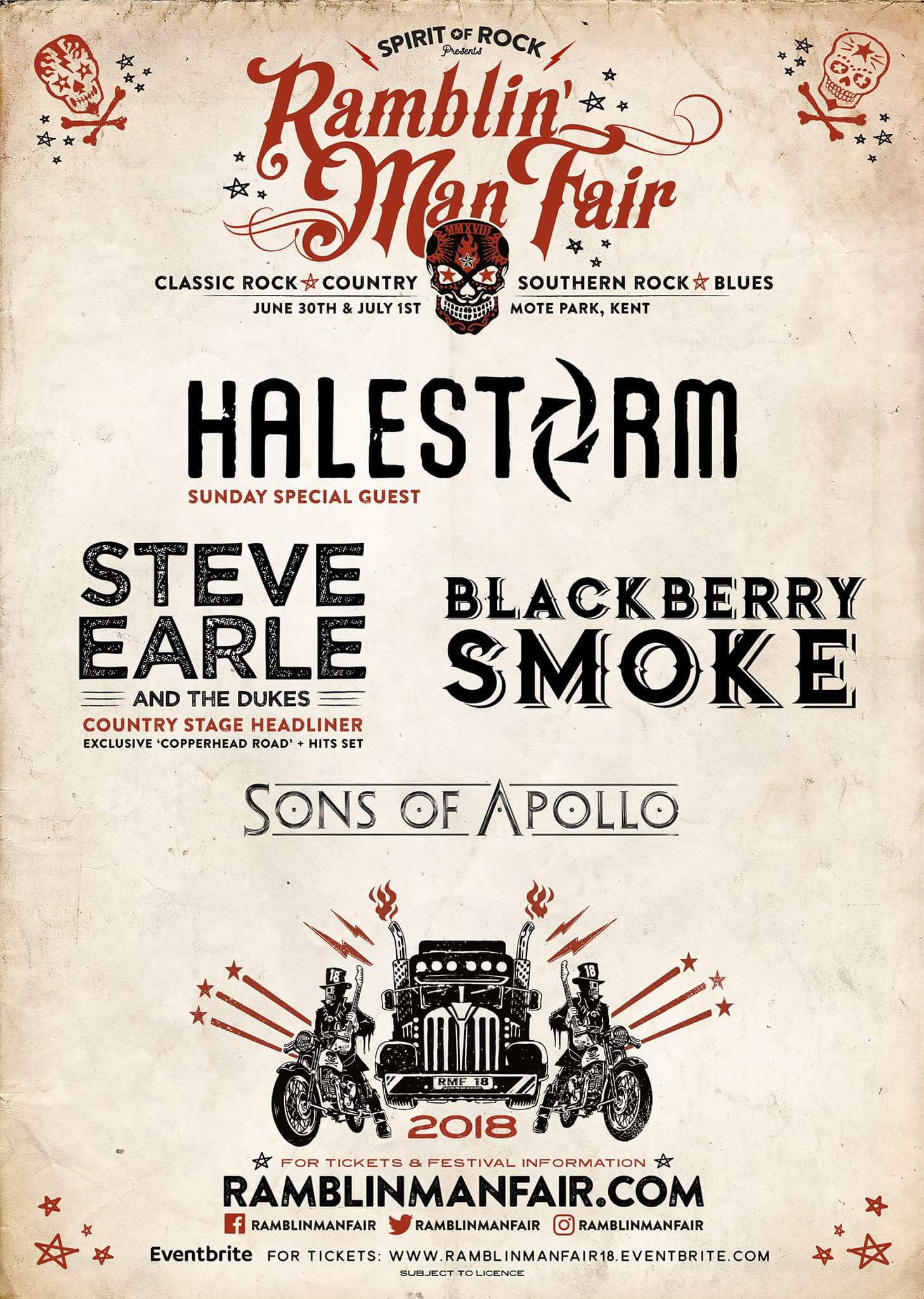 Ramblin’ Man Fair 2018 Lineup Poster Ramblin' Man Fair 2018 Lineup Poster