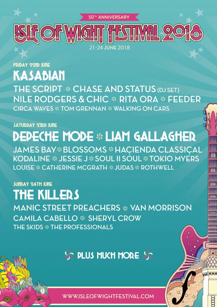 IWFEST Lineup 22ndFeb1 Ise of Wight 2018 Lineup Poster