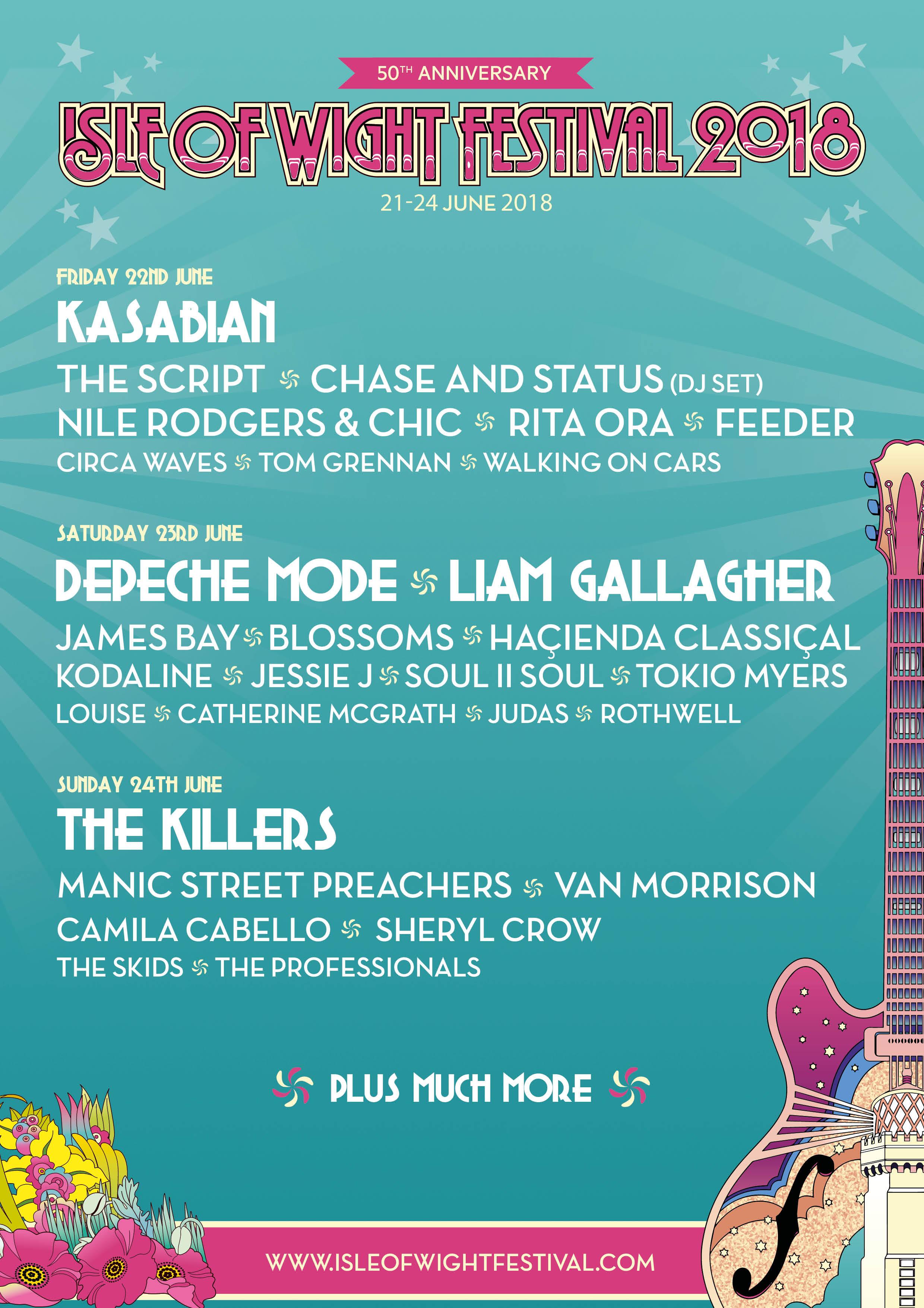 Ise of Wight 2018 Lineup Poster Ise of Wight 2018 Lineup Poster