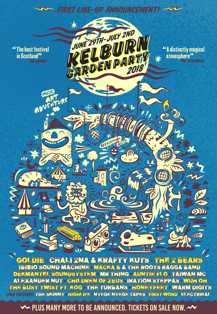 Kelburn Garden Party 2018 Lineup Poster Kelburn Garden Party 2018 Lineup Poster