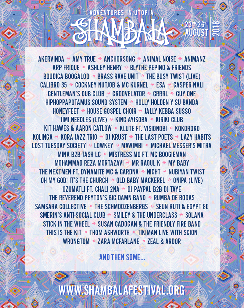 Shambala 2018 Line-up Poster Shambala 2018 Line-up Poster