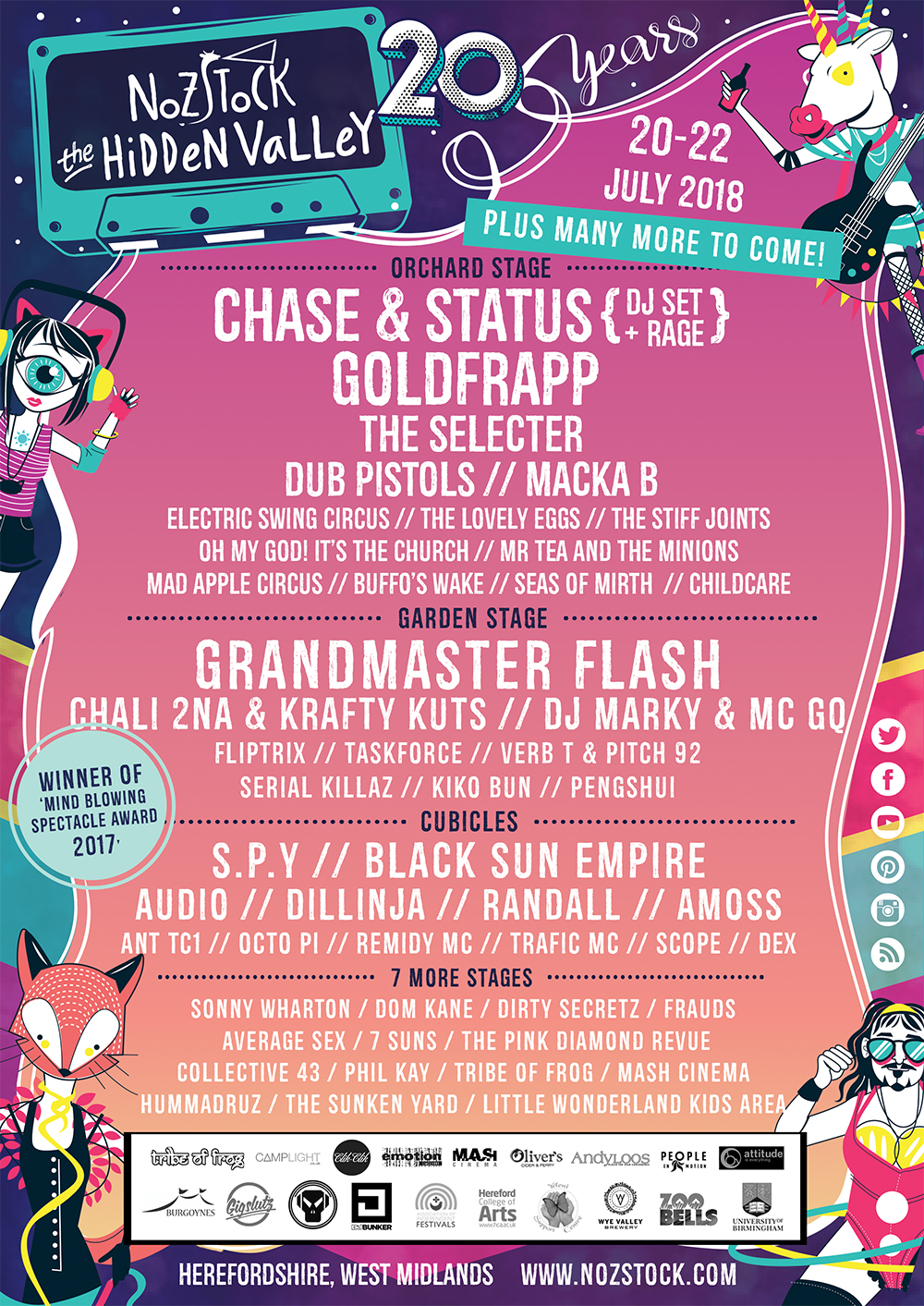 Nozstock 2018 Lineup Poster Nozstock 2018 Lineup Poster