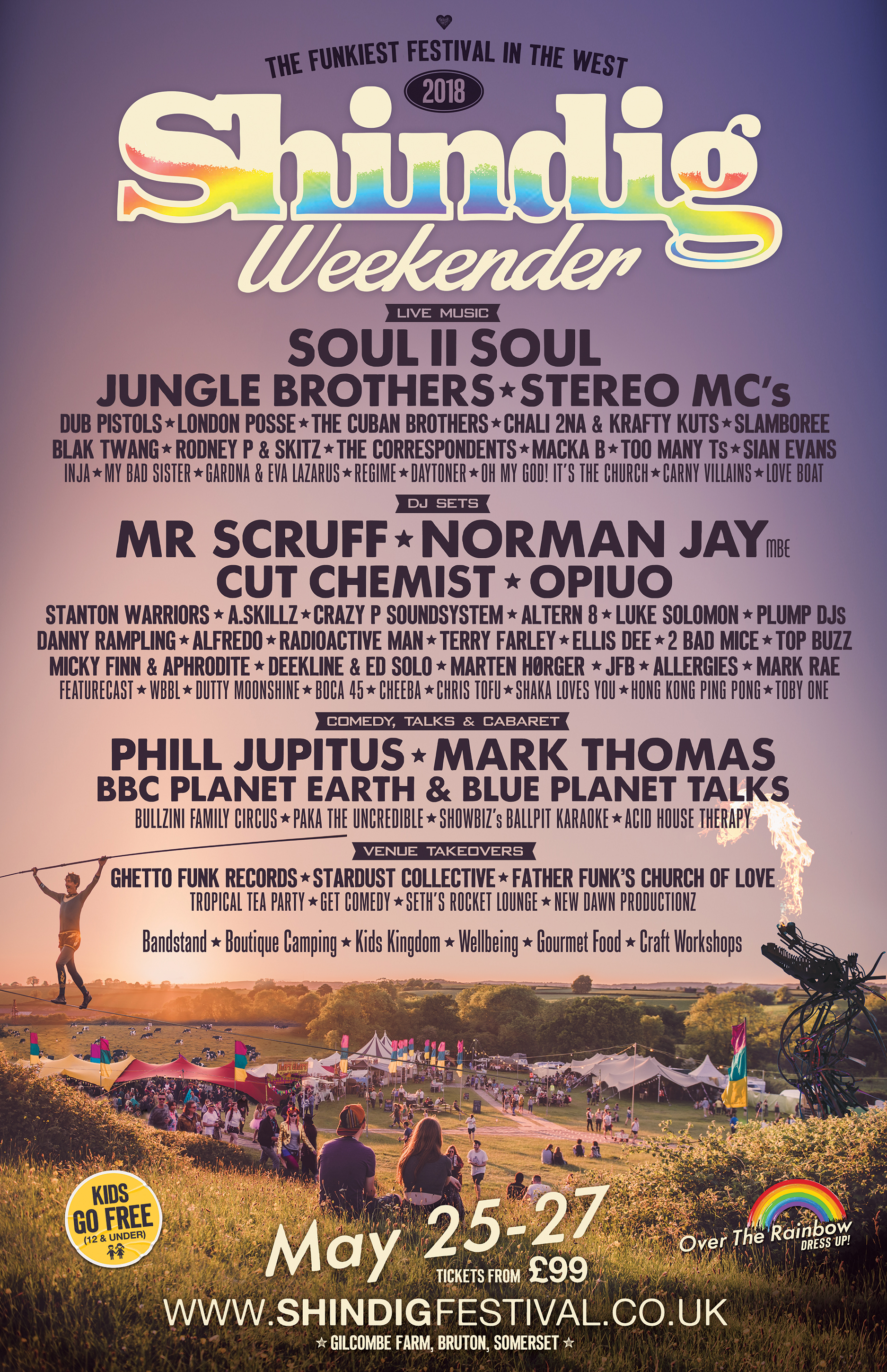 Shindig Weekender 2018 Lineup Poster Shindig Weekender 2018 Lineup Poster