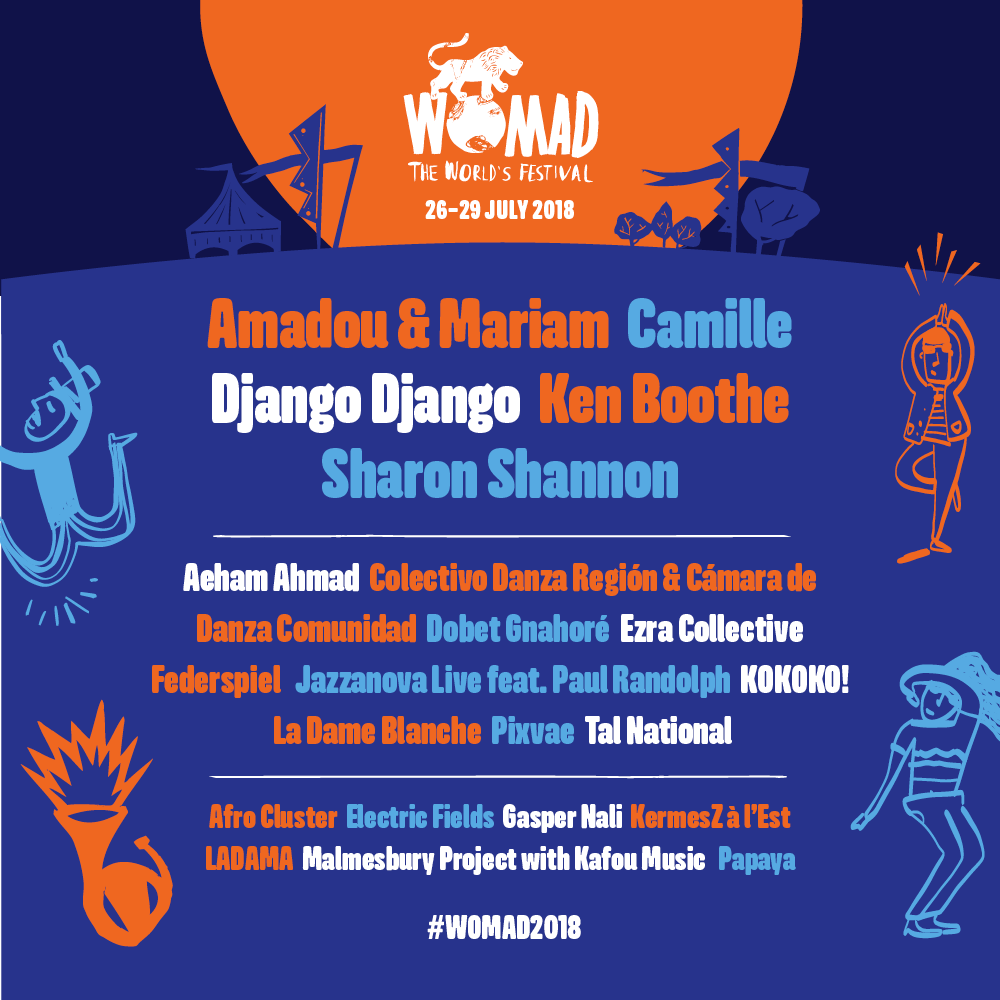 WOMAD 2018 Line-up Poster WOMAD 2018 Line-up Poster