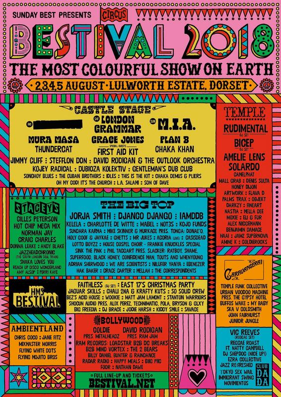 Bestival 2018 Lineup Poster
