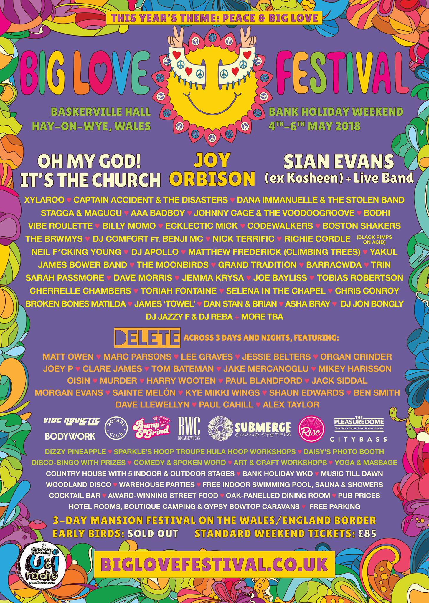 Big Love Festival 2018 Line-up Poster Big Love Festival 2018 Line-up Poster