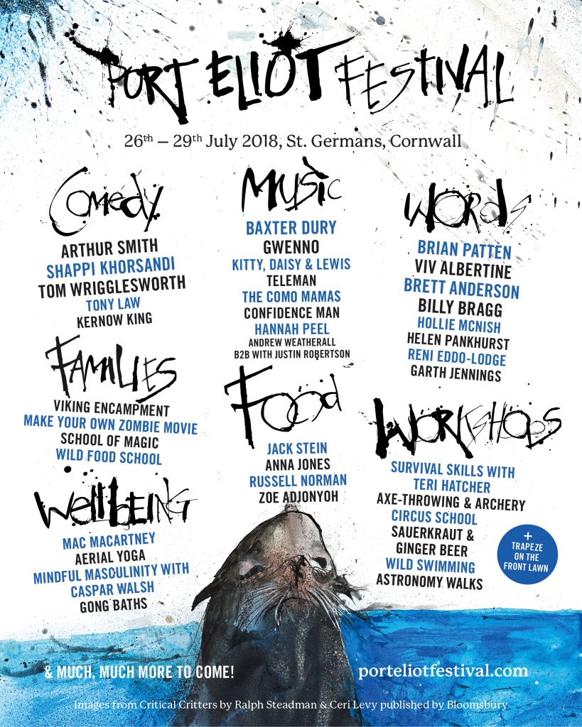 Port Eliot Festival 2018 Lineup Poster Port Eliot Festival 2018 Lineup Poster