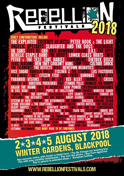 Rebellion 2018 Lineup Poster Rebellion 2018 Lineup Poster