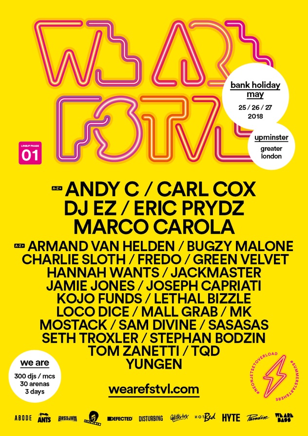We Are Fstvl 2018 Lineup Poster We Are Fstvl 2018 Lineup Poster