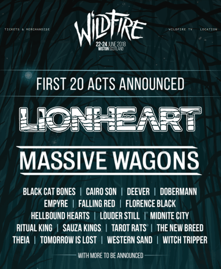 Wildfire 2018 Lineup Poster Wildfire 2018 Lineup Poster