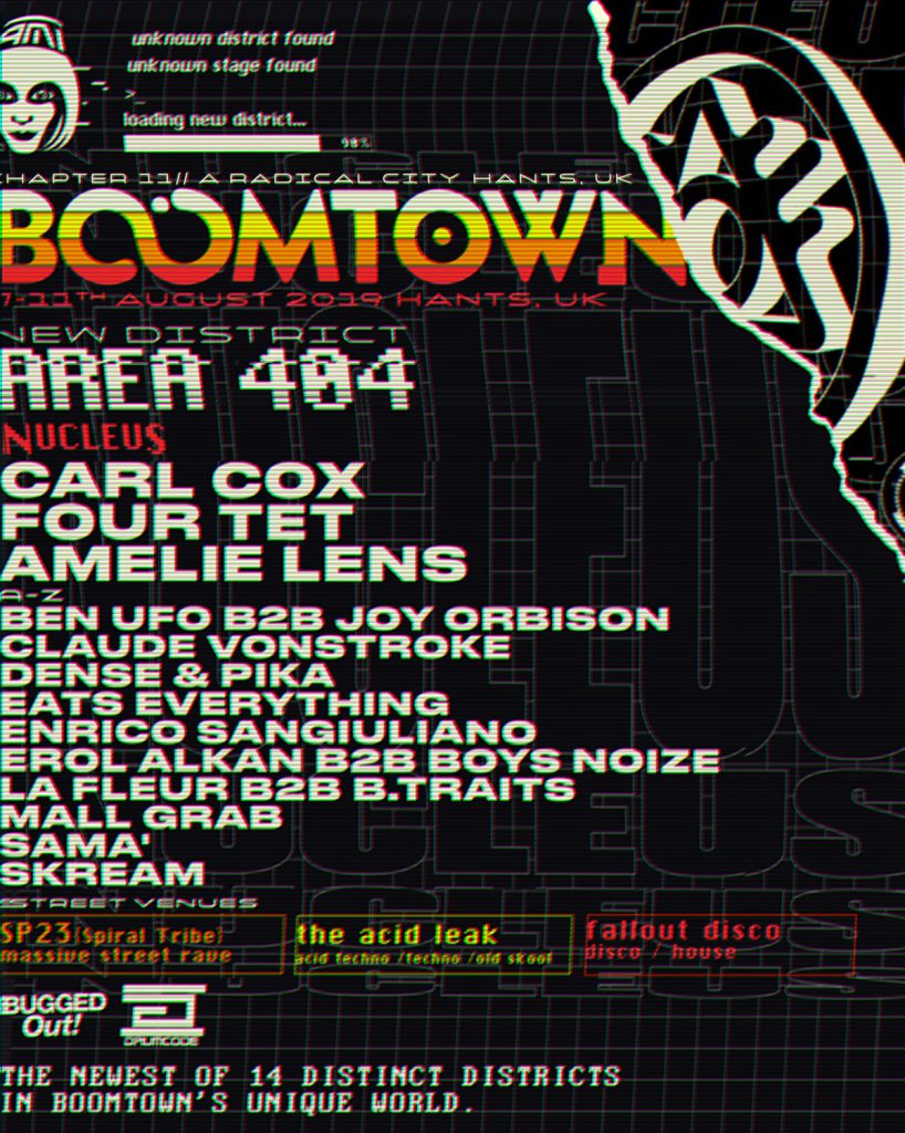 1544793690 404 posterinstagram sizev2 Boomtown Area 404 Line-up Poster 2019