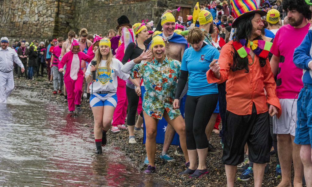 Edinburgh's Hogmanay Loony Dook Girls