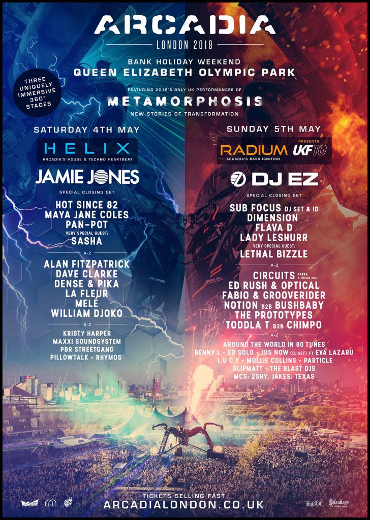 Arcadia London 2019 Line-up Poster