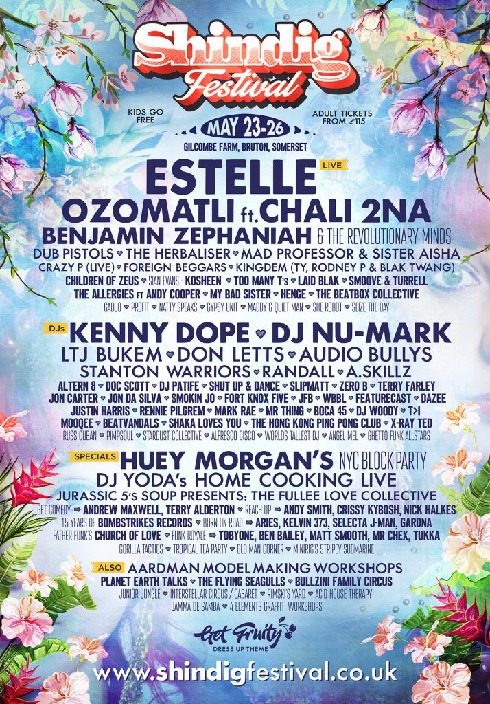 Full Line Up Fruity Shindig Festival 2019 line-up poster