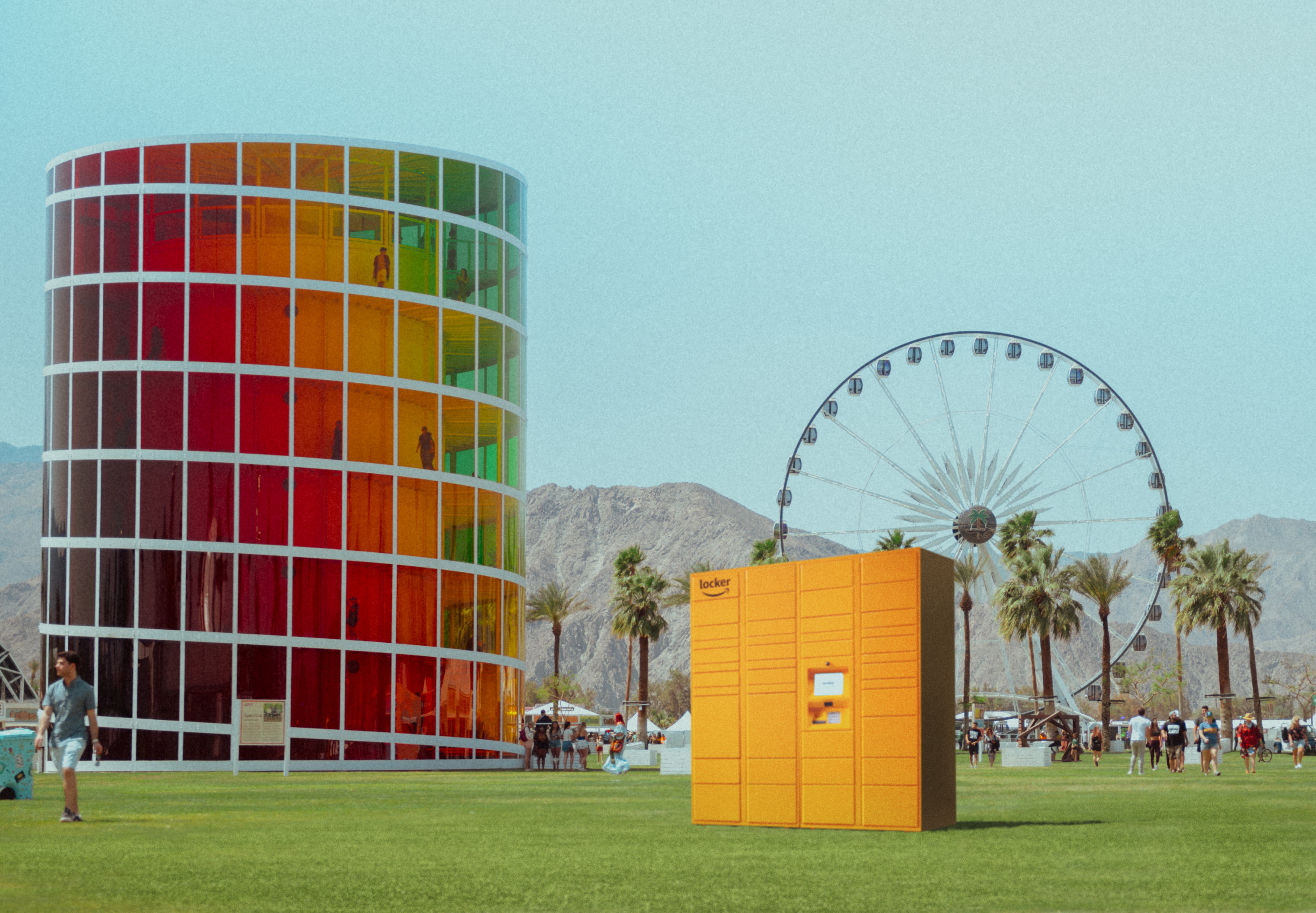 Amazon Lockers at Coachella