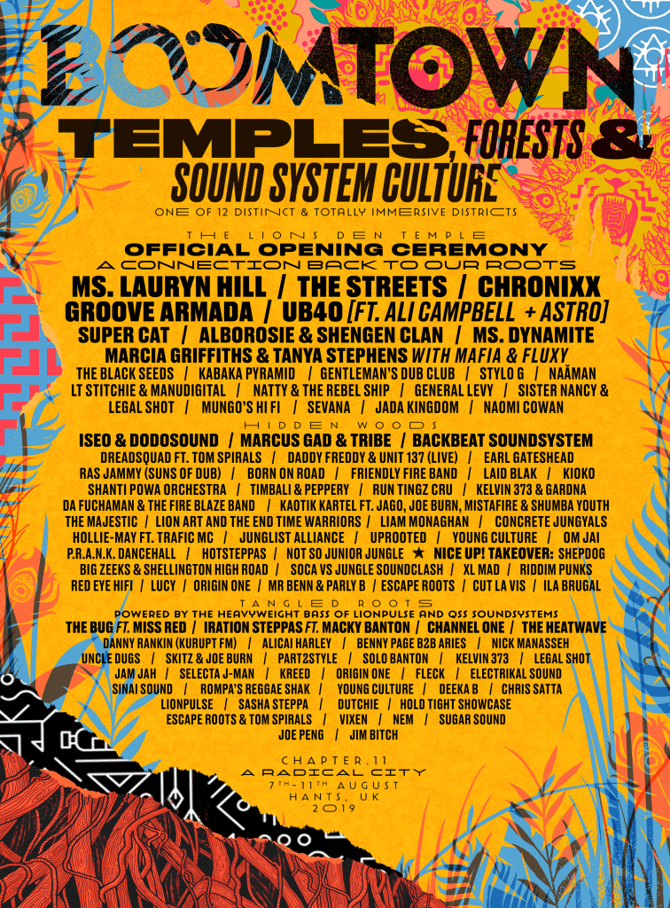 FACEBOOK Temples. Forests Sound System Culture Boomtown Temples Forests Sound System Lions Den Line-up Poster 2019