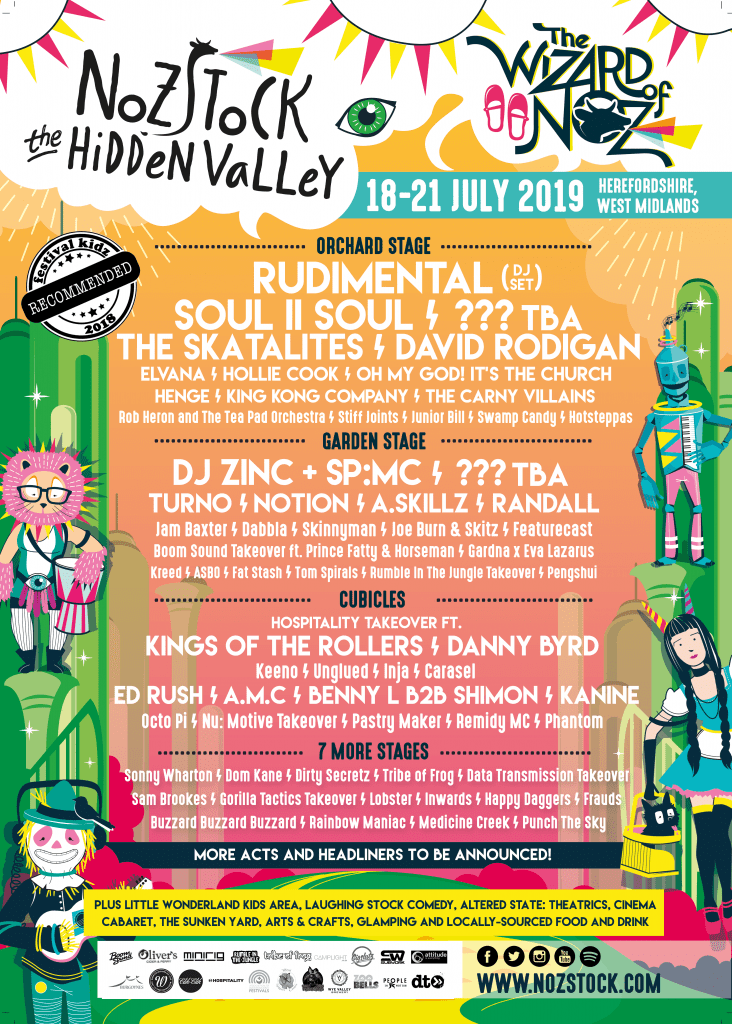 Nozstock poster 2019 Nozstock 2019 line-up poster
