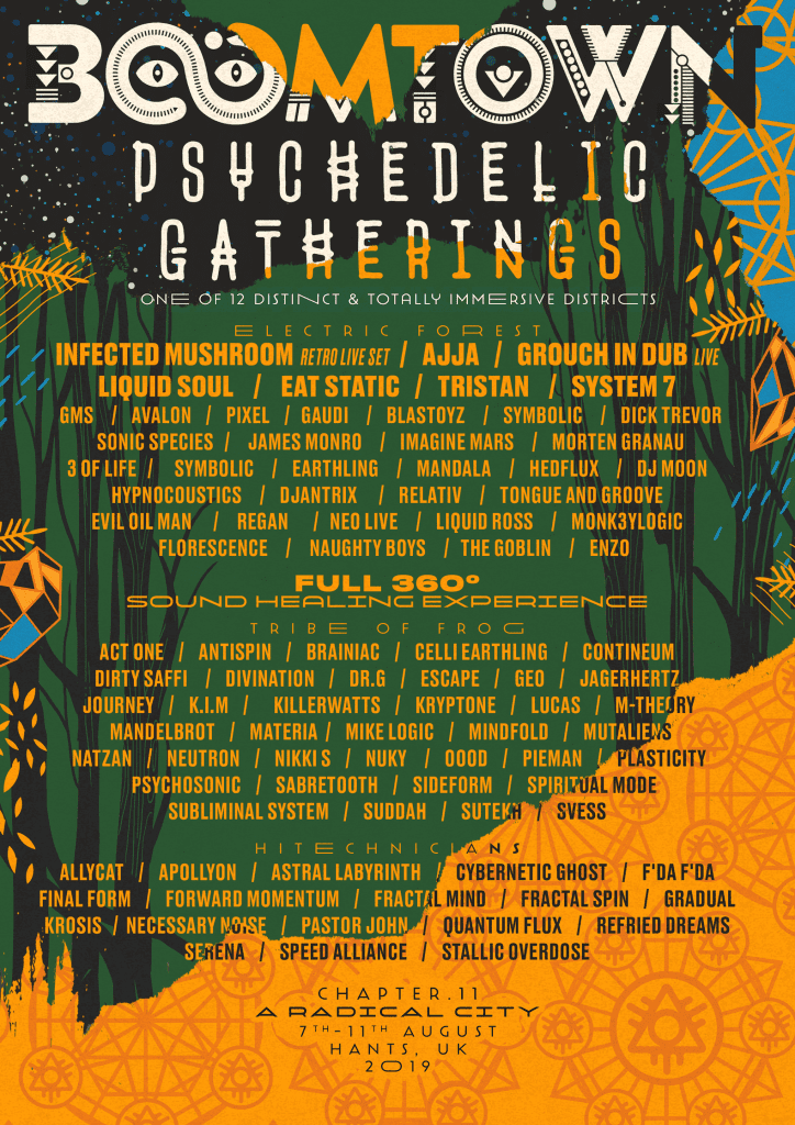 Boomtown Psychedelic Gatherings Line-up Poster