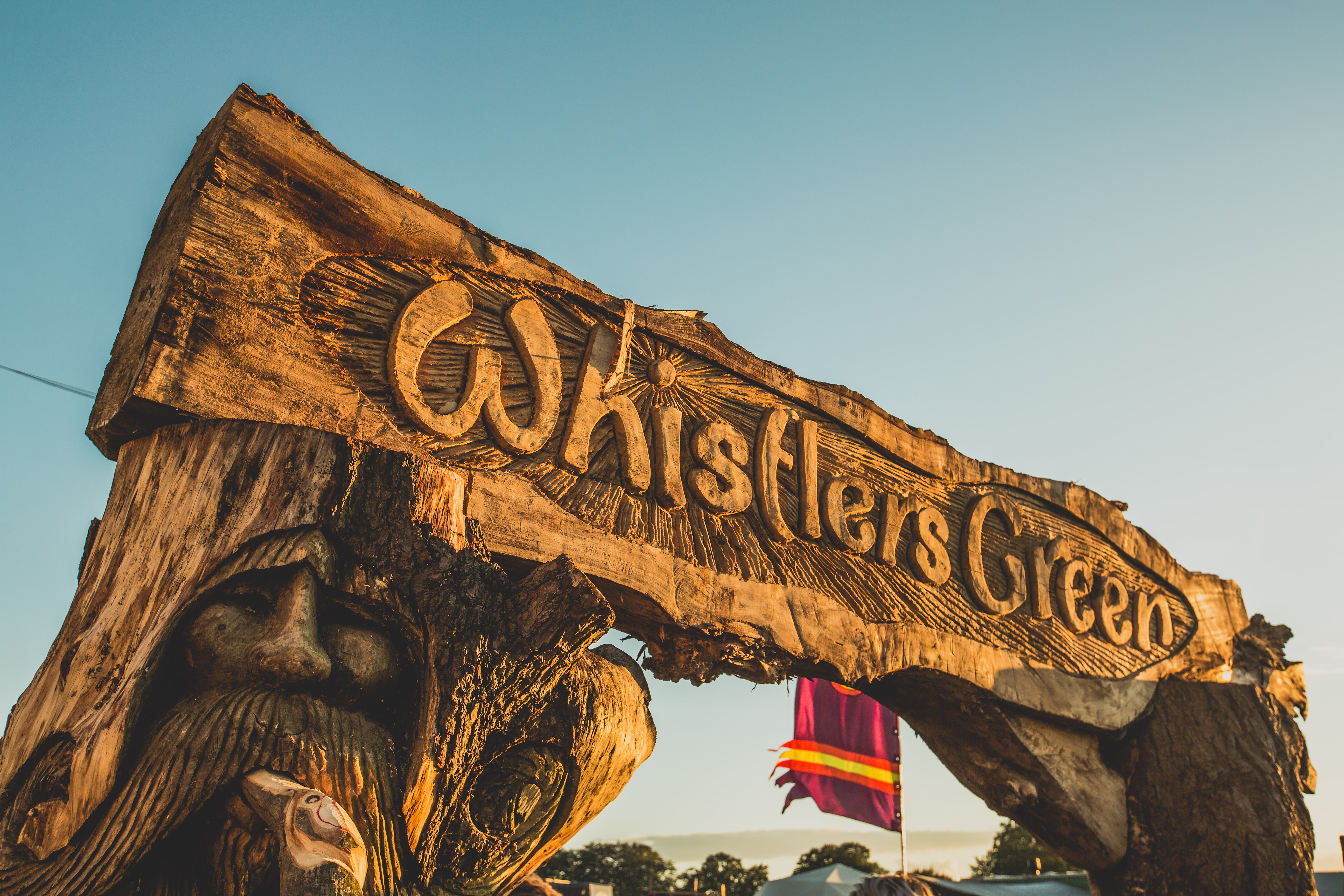 Boomtown Fair Whistlers Green Entrance Sign