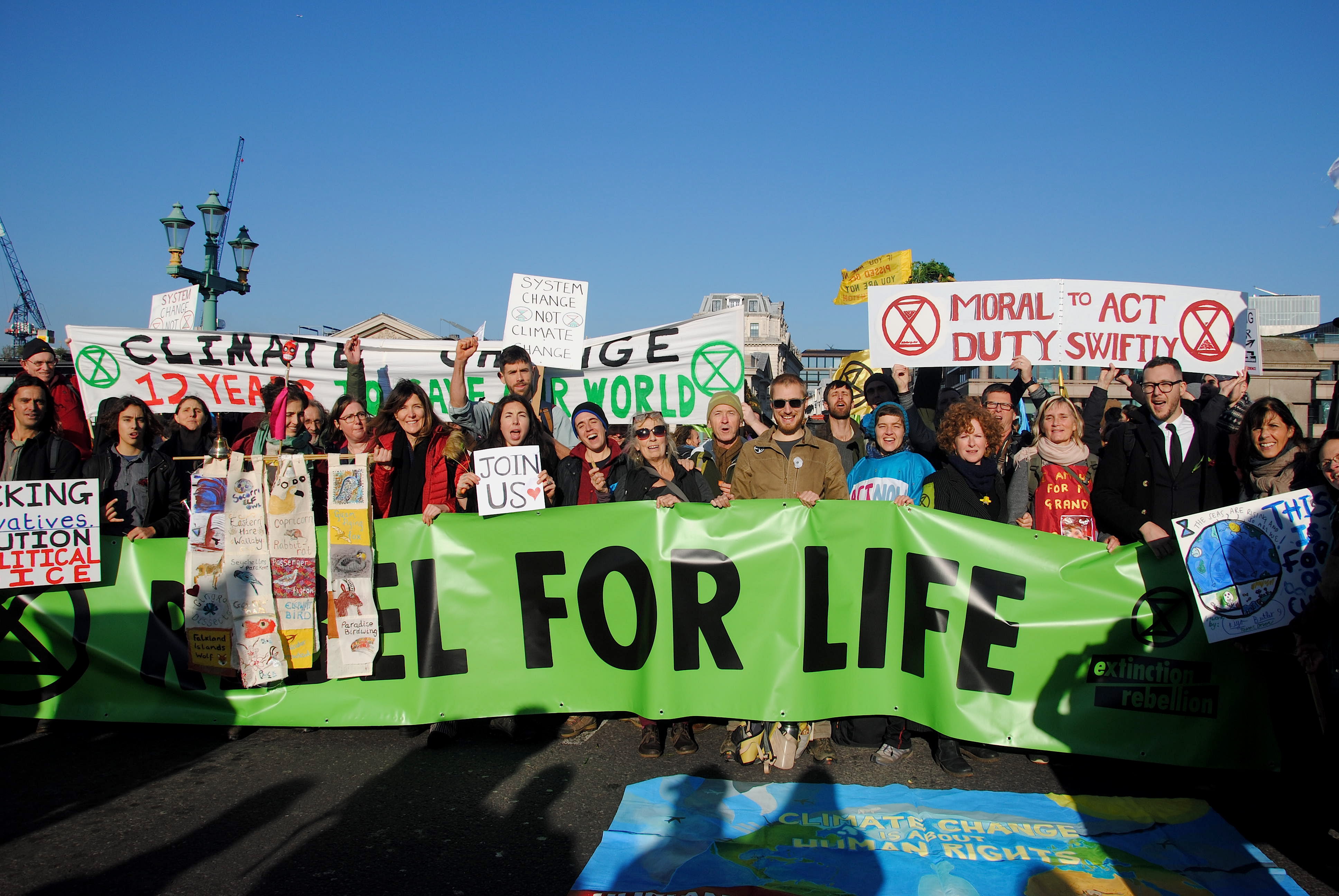 Extinction Rebellion Rebel for Life Southwark Bridge