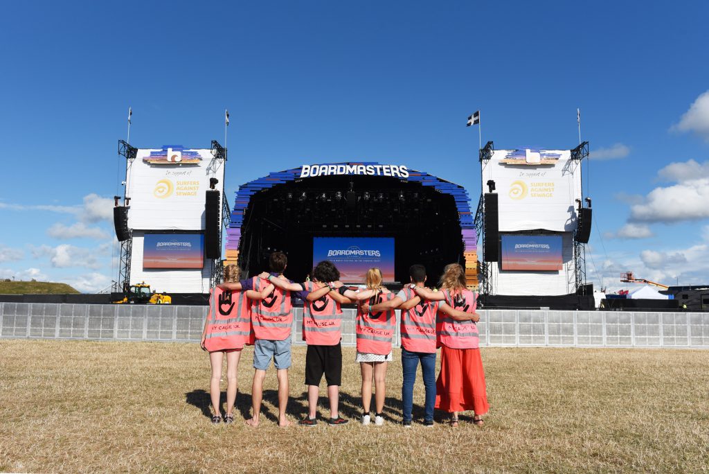 MyCause volunteers at the Boardmasters main stage