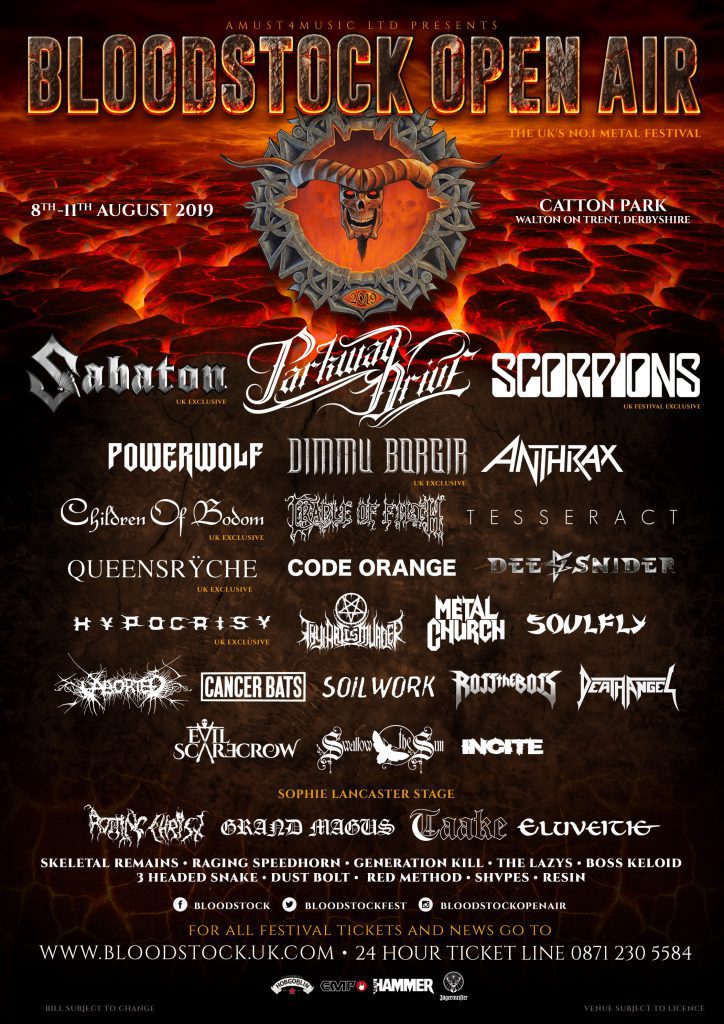 Bloodstock Line-up Poster 2019 Revised