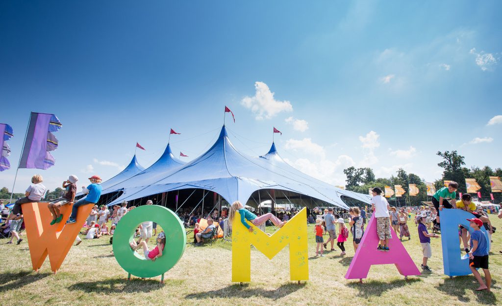 WOMAD Blue tent sign