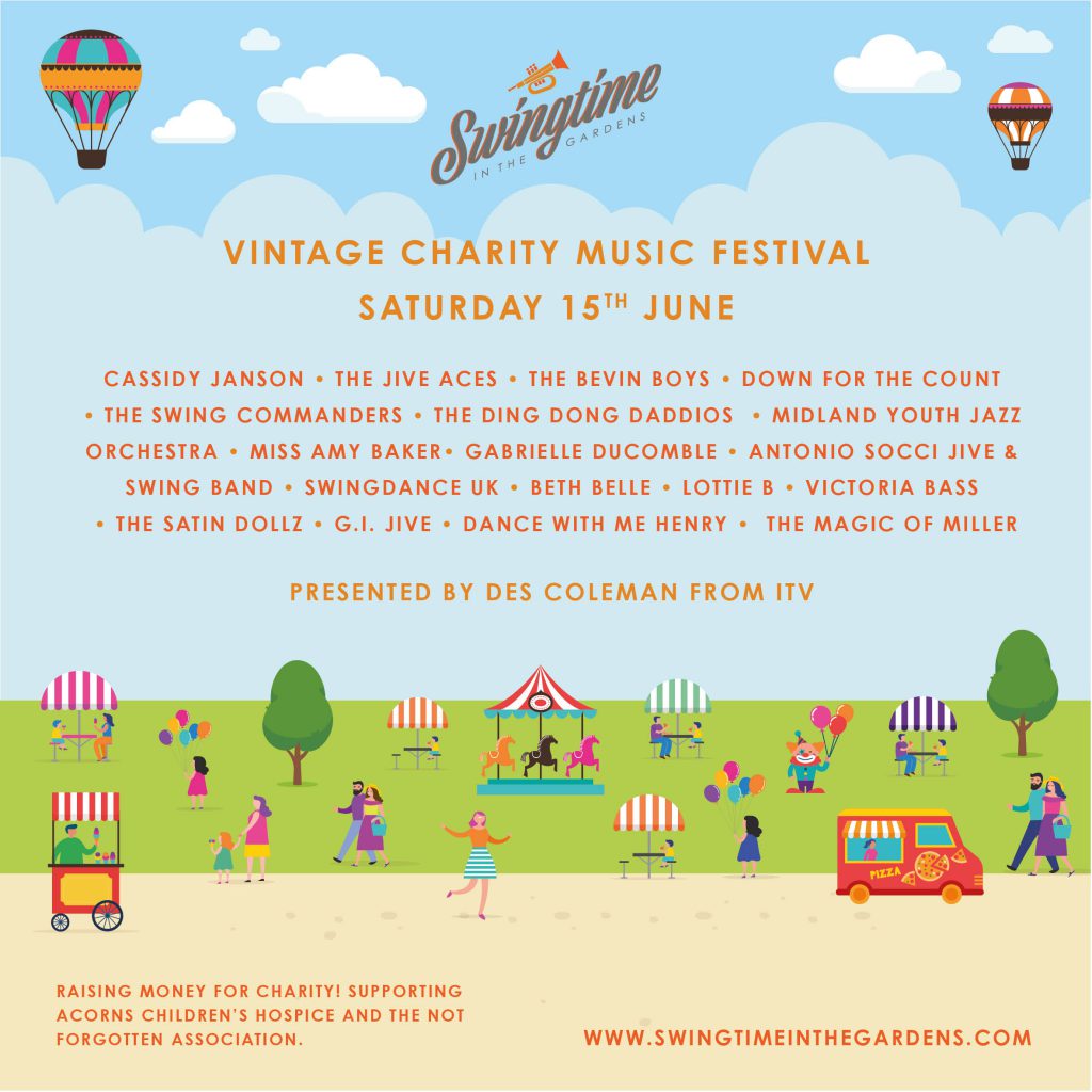 Swingtime in the Gardens line-up poster