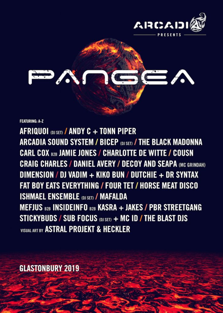 Glastonbury 2019 Arcadia line-up poster