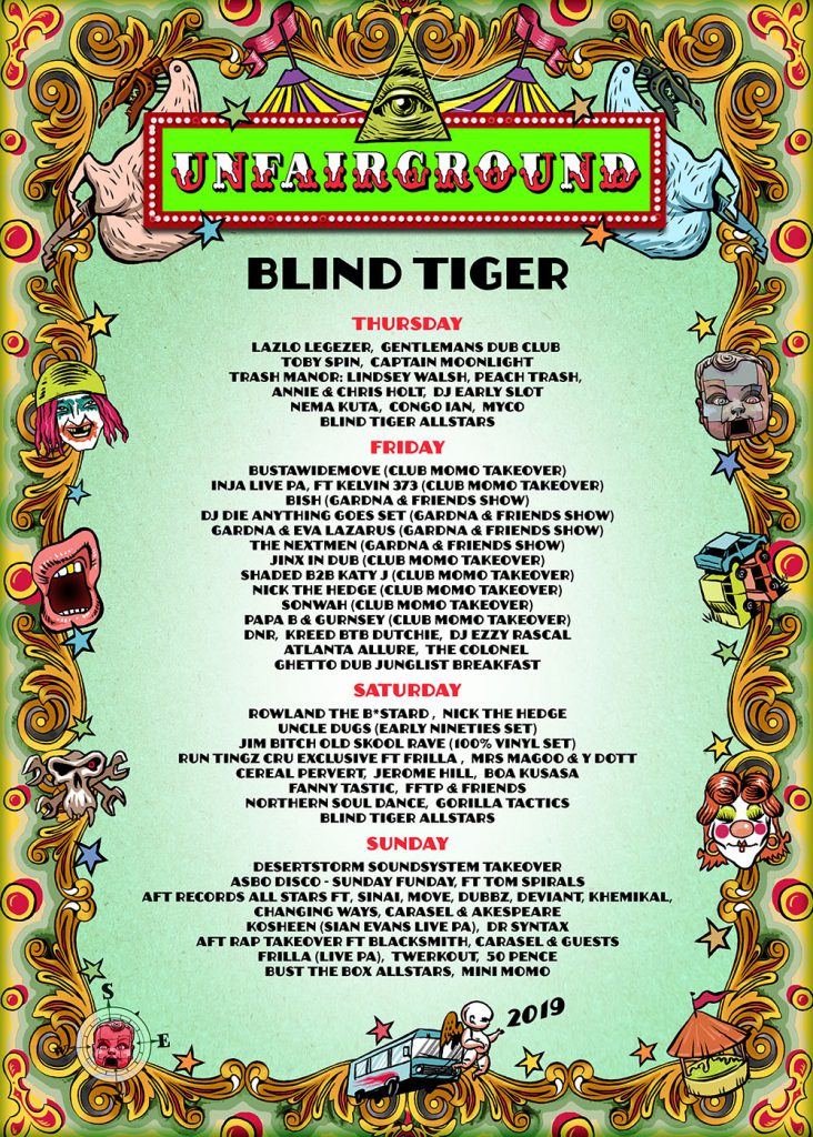 Glastonbury 2019 Blind Tiger line-up poster