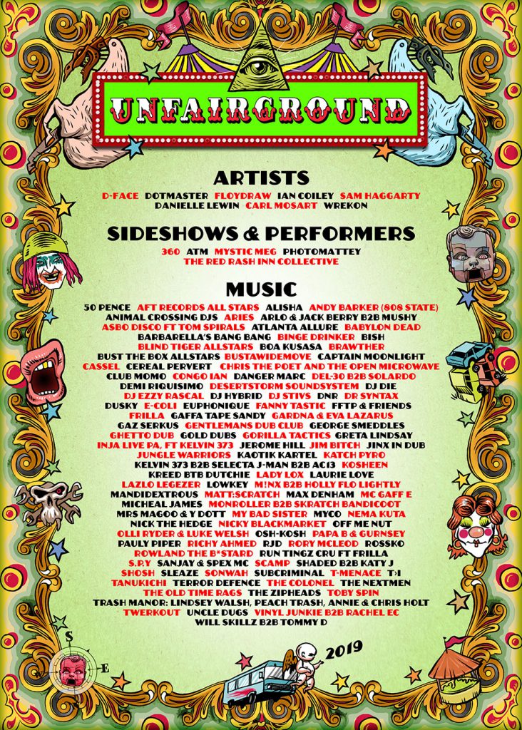 Glastonbury 2019 Unfairground line-up poster