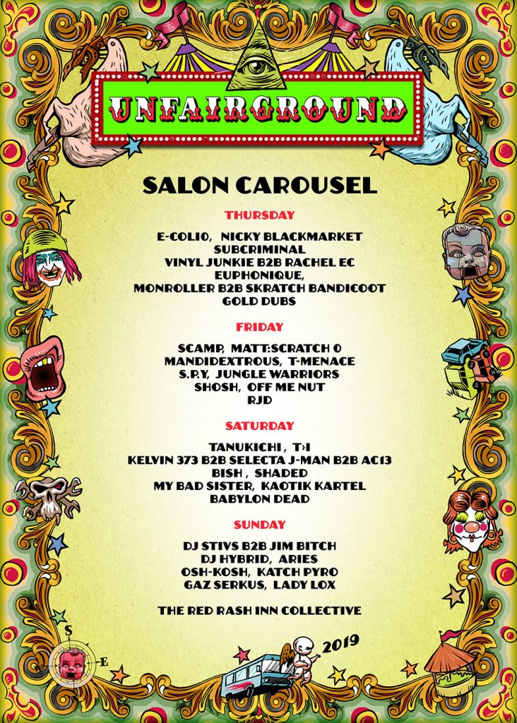 Glastonbury 2019 Unfairground Salon Carousel line-up poster